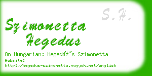 szimonetta hegedus business card